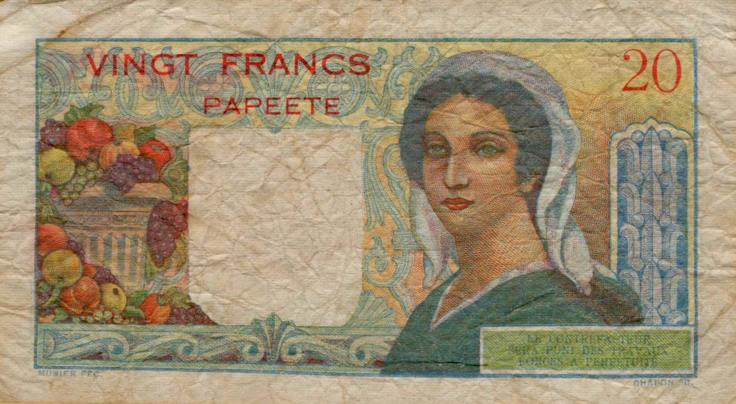 Tahiti 20 1951 VF P-21/a